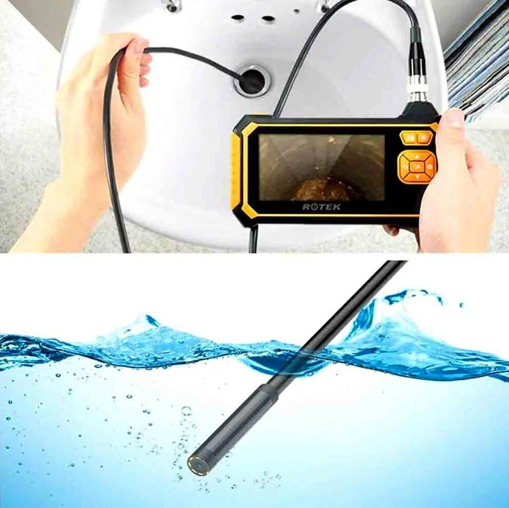 Telecamera endoscopica 4.3'' Full HD 1080p 2MP con sonda 5m IP67 - Impermeabile per ispezione
