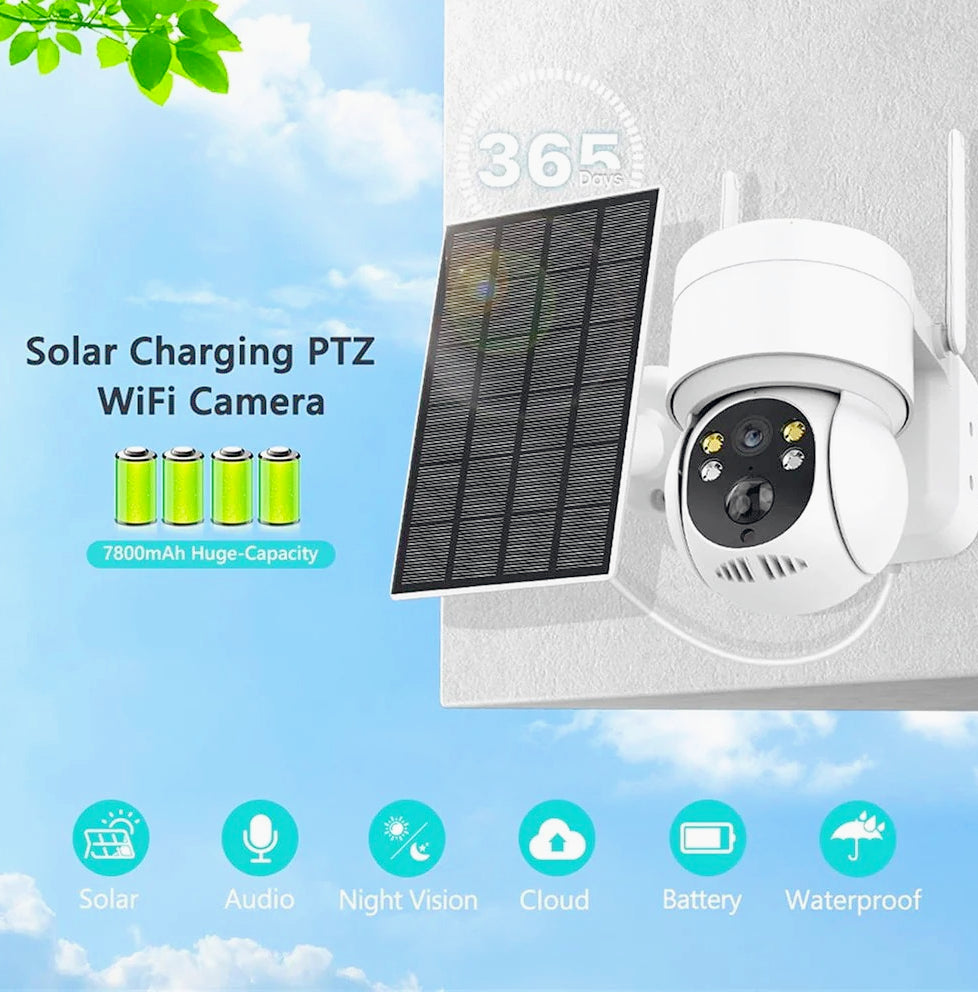 Telecamera Wi-Fi con pannello solare 4G per esterni – PTZ, protezione IP65