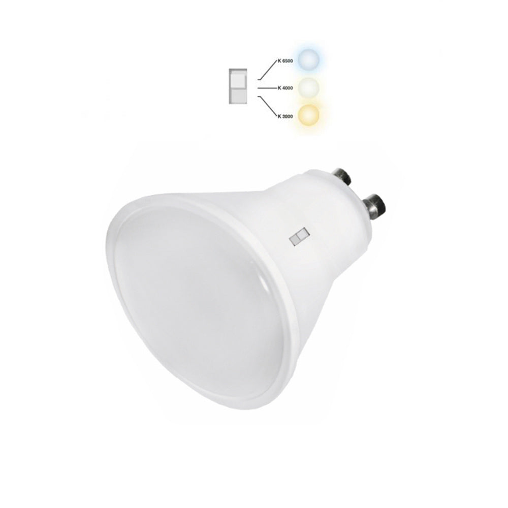 Faretto led GU10 8 watt tecnologia CCT 3IN1 luce 6500k 3000k 4000k - ambraled