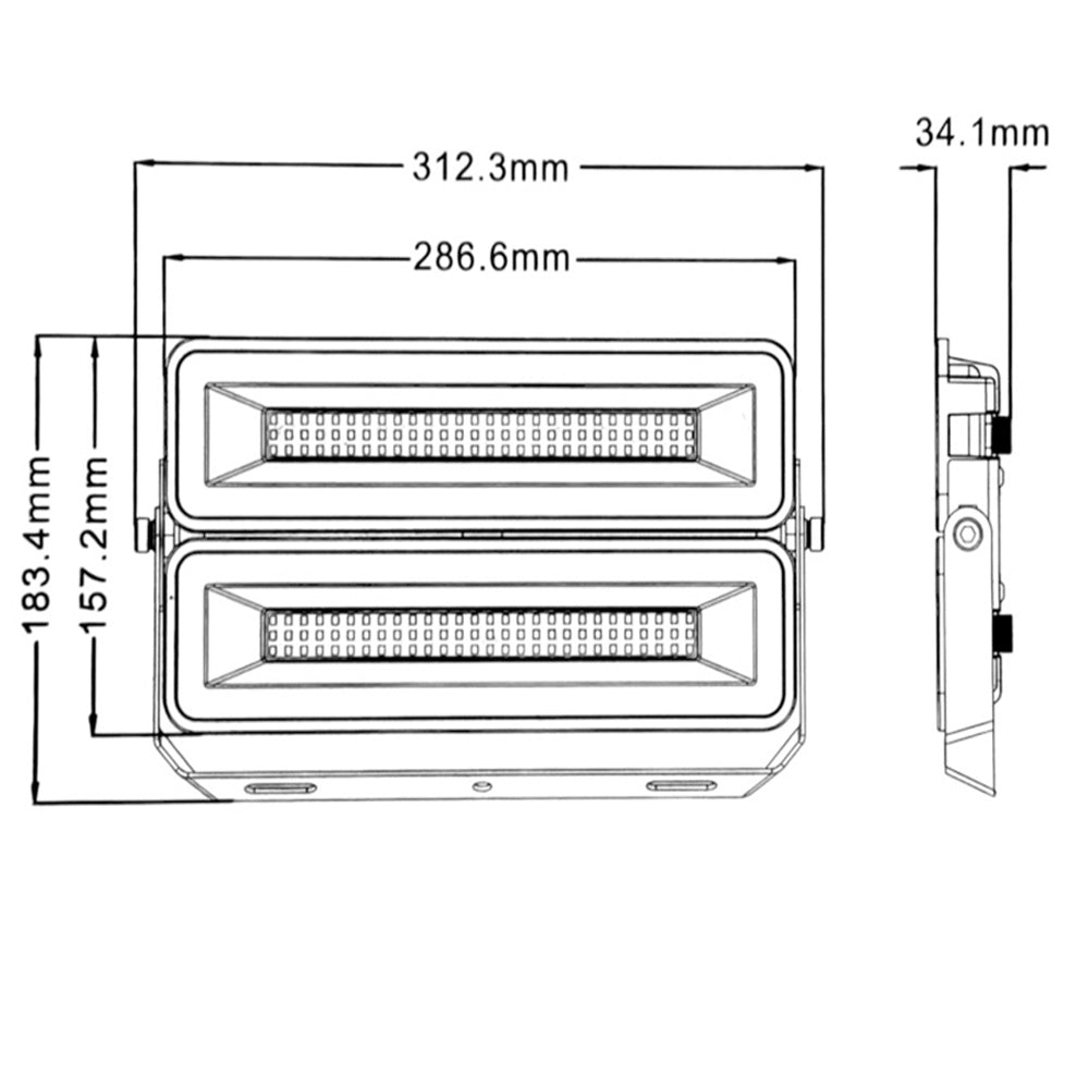 Faro led proiettore modulare 100 e 200 watt luce fredda 6500k IP65 - ambraled