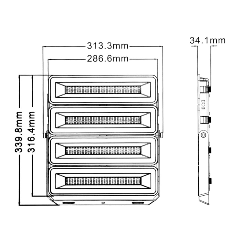 Faro led proiettore modulare 100 e 200 watt luce fredda 6500k IP65 - ambraled