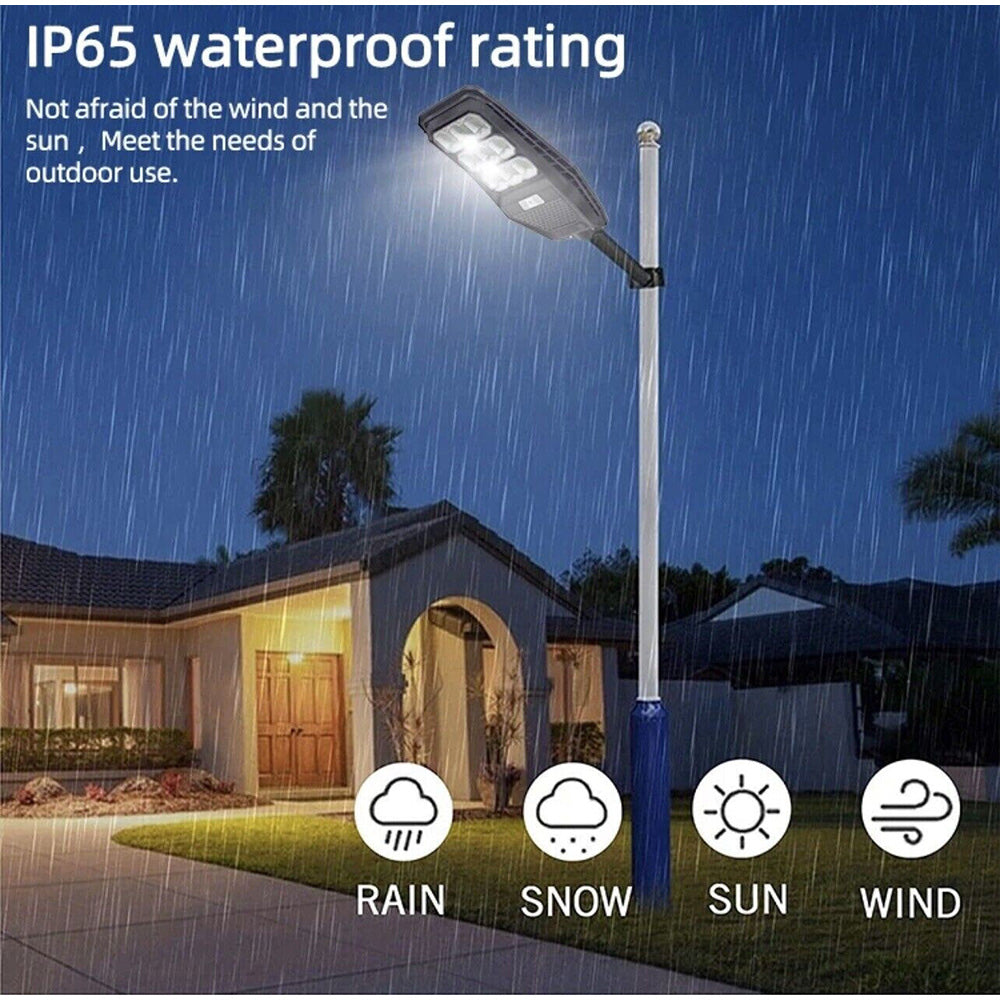 Faro stradale solare 450 led 1000W sensore crepuscolare movimento IP66 - ambraled