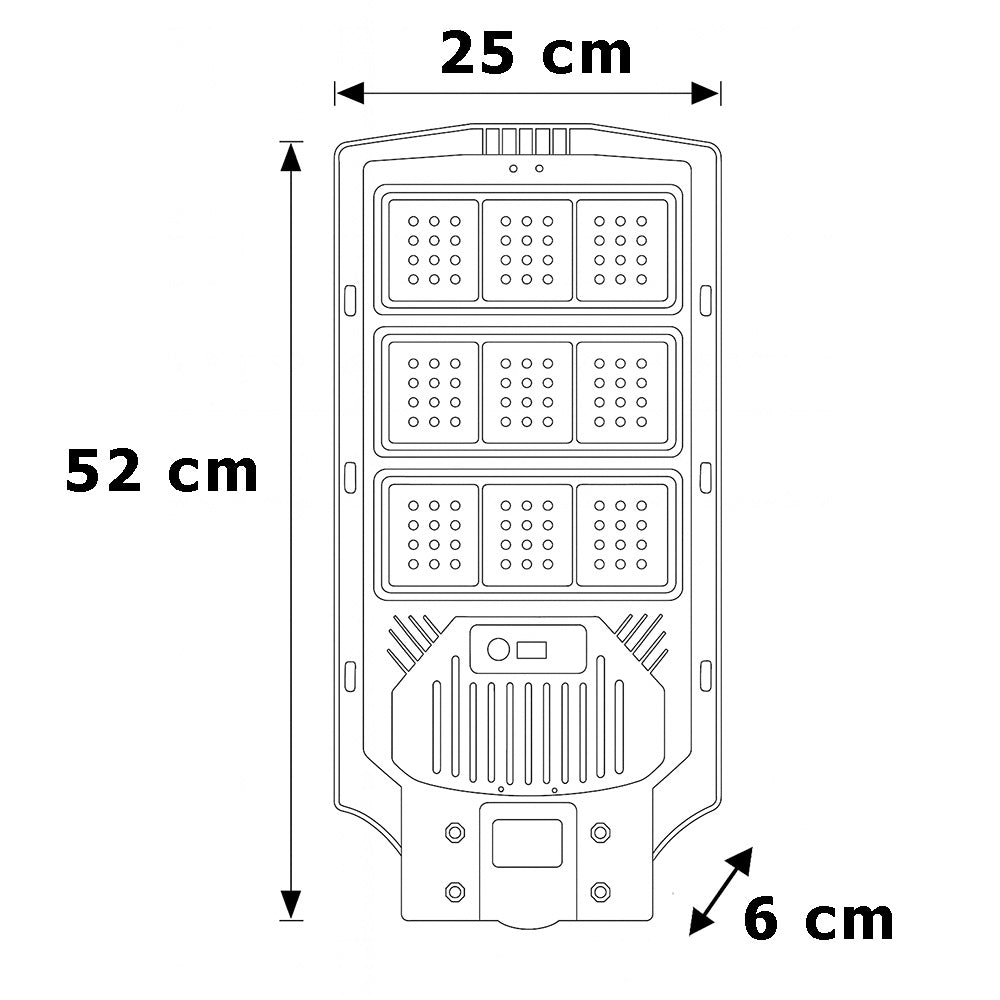 Faro stradale solare 450 led 1000W sensore crepuscolare movimento IP66 - ambraled