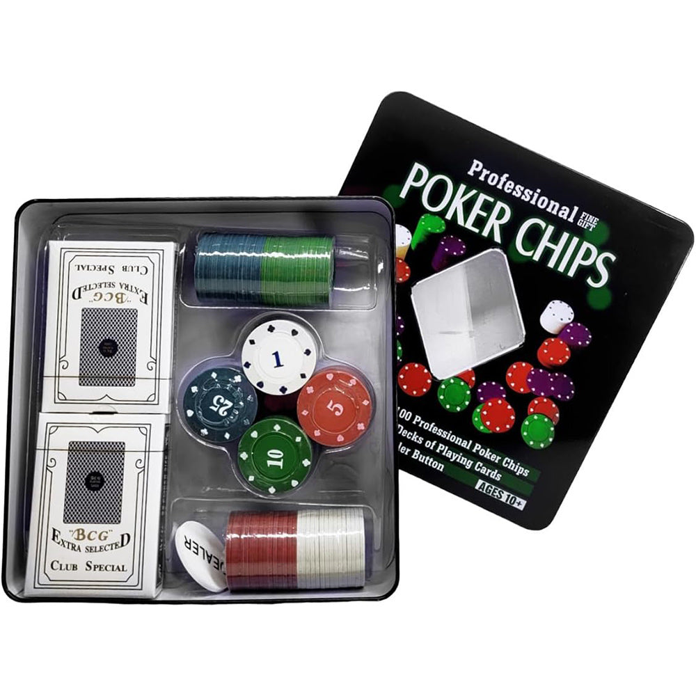 Set da poker 100 fiches valore in euro 2 mazzi di carte gettone Dealer