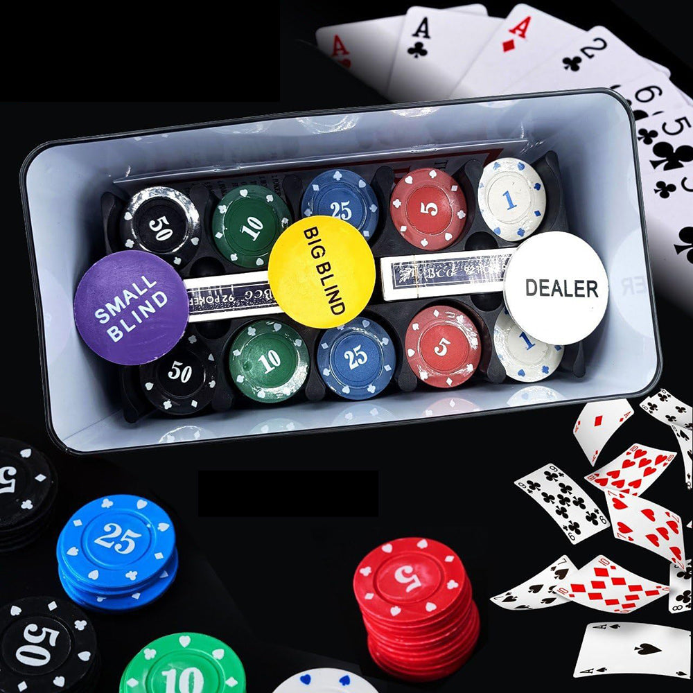 Set da poker 200 fiches valore in euro 2 mazzi di carte 1 panno verde