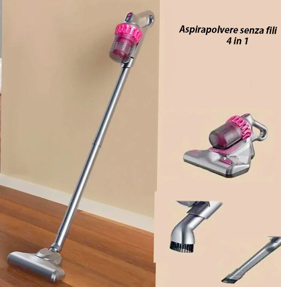 Aspirapolvere cordless 4in1 100W – Ricaricabile, filtro incluso e accessori multiuso - ambraled