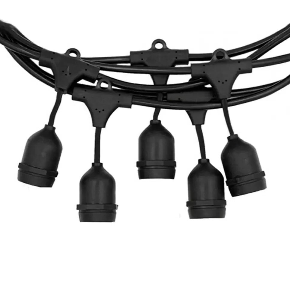 Catena luminosa 10m – 10 E27, IP65, prolungabile - ambraled