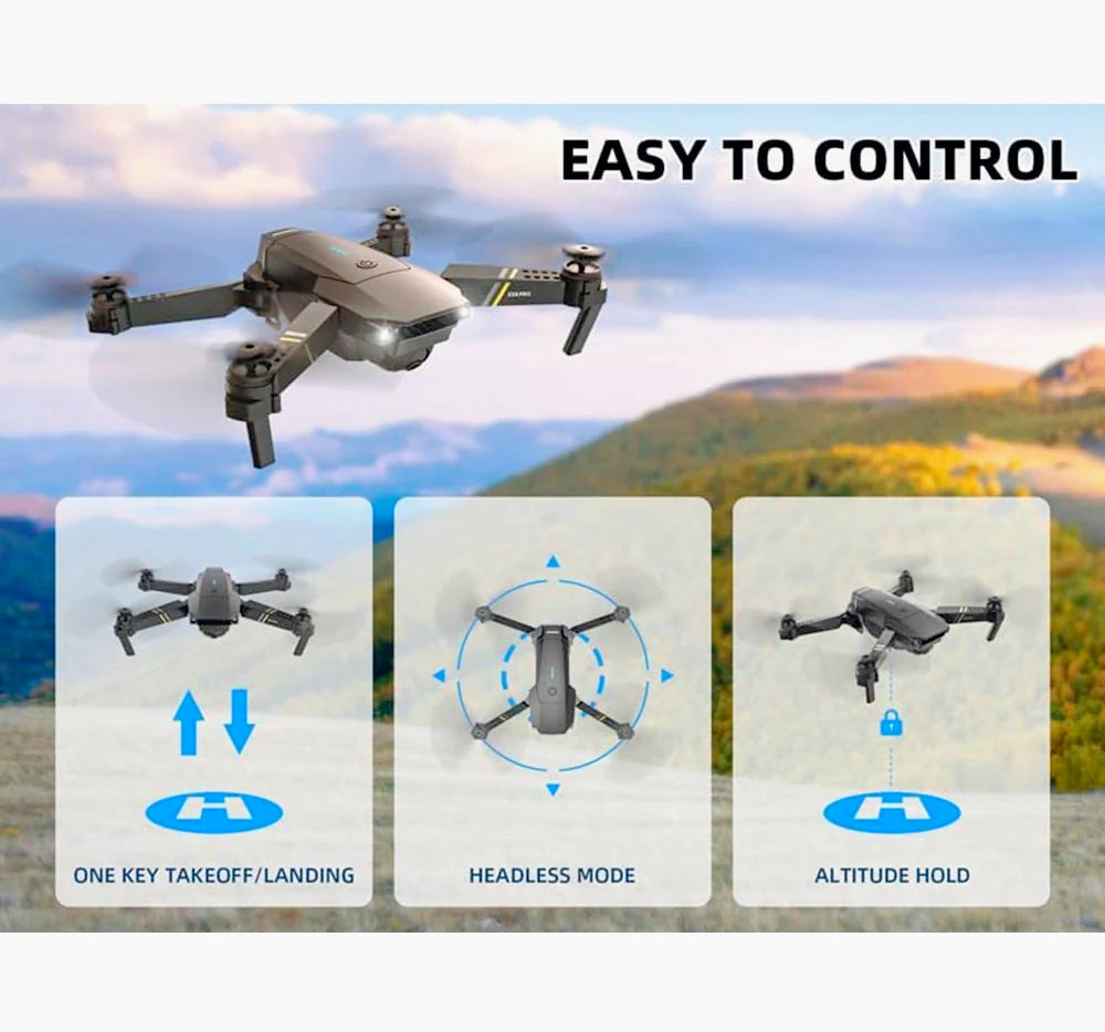 Drone pieghevole 4K – WiFi, fotocamera, App + telecomando - ambraled