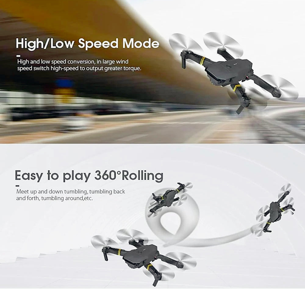 Drone pieghevole 4K – WiFi, fotocamera, App + telecomando - ambraled
