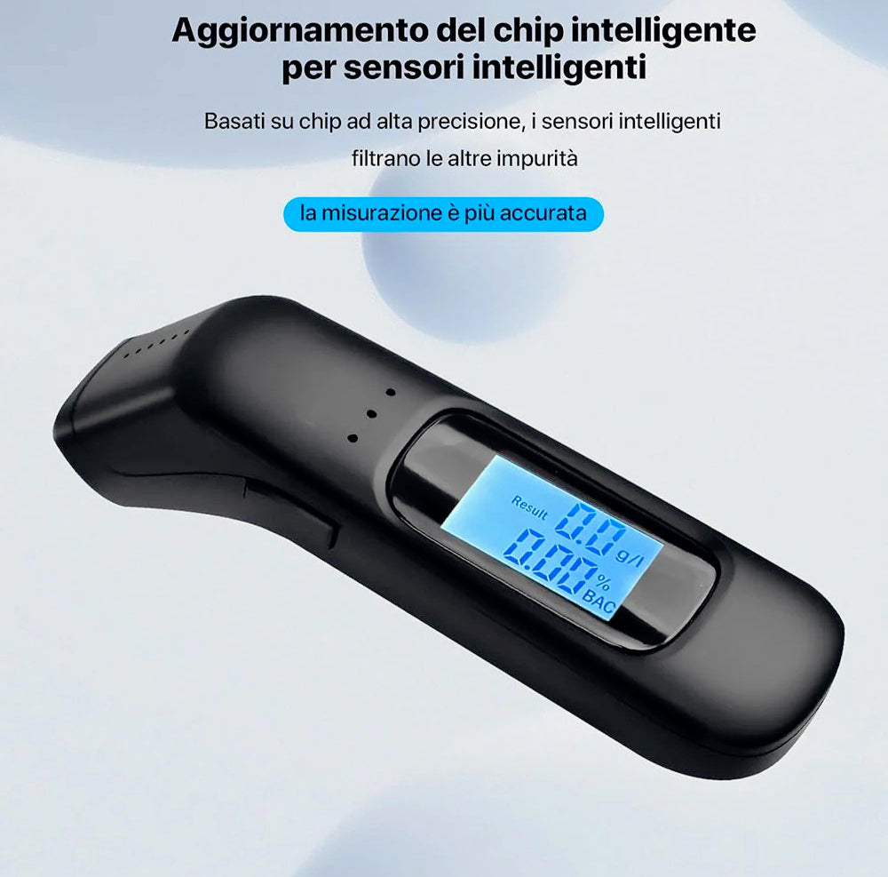 Etilometro USB ricaricabile – LCD digitale misuratore alcol - ambraled