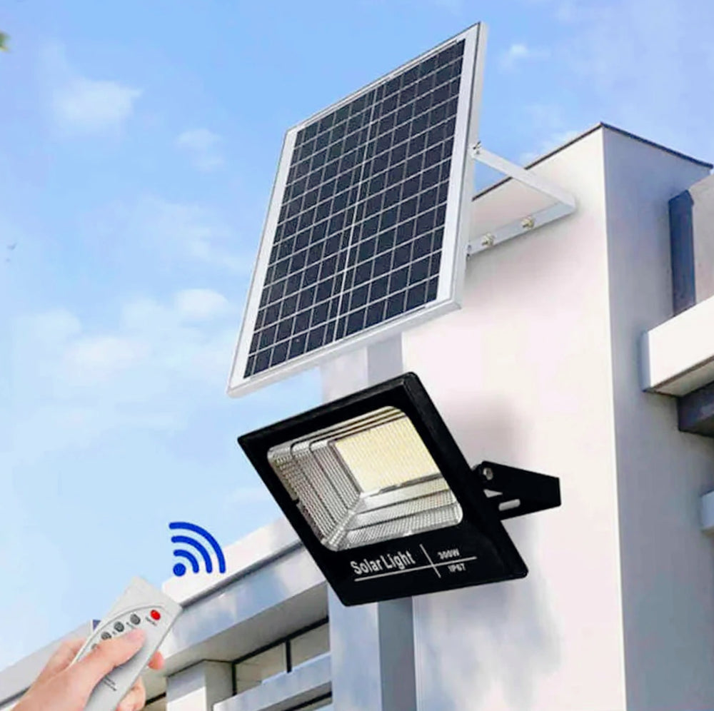 Faro solare LED 200W – sensore crepuscolare 6500K IP66 - ambraled