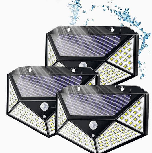 3 Fari Solari Applique 114 LED con Sensore di Movimento (3 Modalità) – IP65 - ambraled