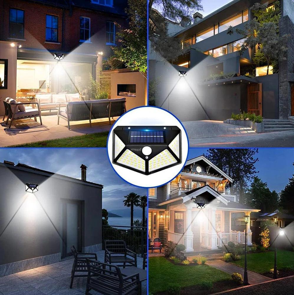 3 Fari Solari Applique 114 LED con Sensore di Movimento (3 Modalità) – IP65 - ambraled