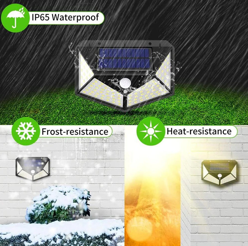 3 Fari Solari Applique 114 LED con Sensore di Movimento (3 Modalità) – IP65 - ambraled