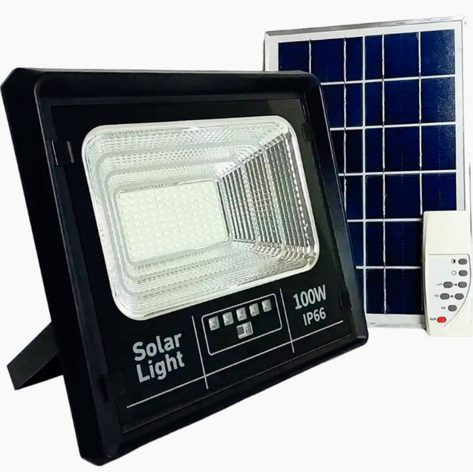 Faro solare LED 100W – sensore crepuscolare 6500K IP66 - ambraled
