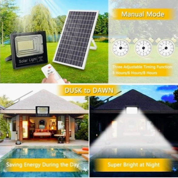Faro solare LED 100W – sensore crepuscolare 6500K IP66 - ambraled
