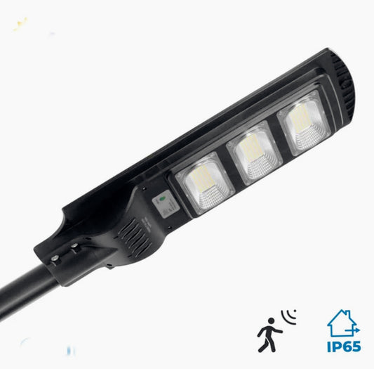 Faro solare LED 150LED – 90W sensore movimento/crepuscolare + palo - ambraled
