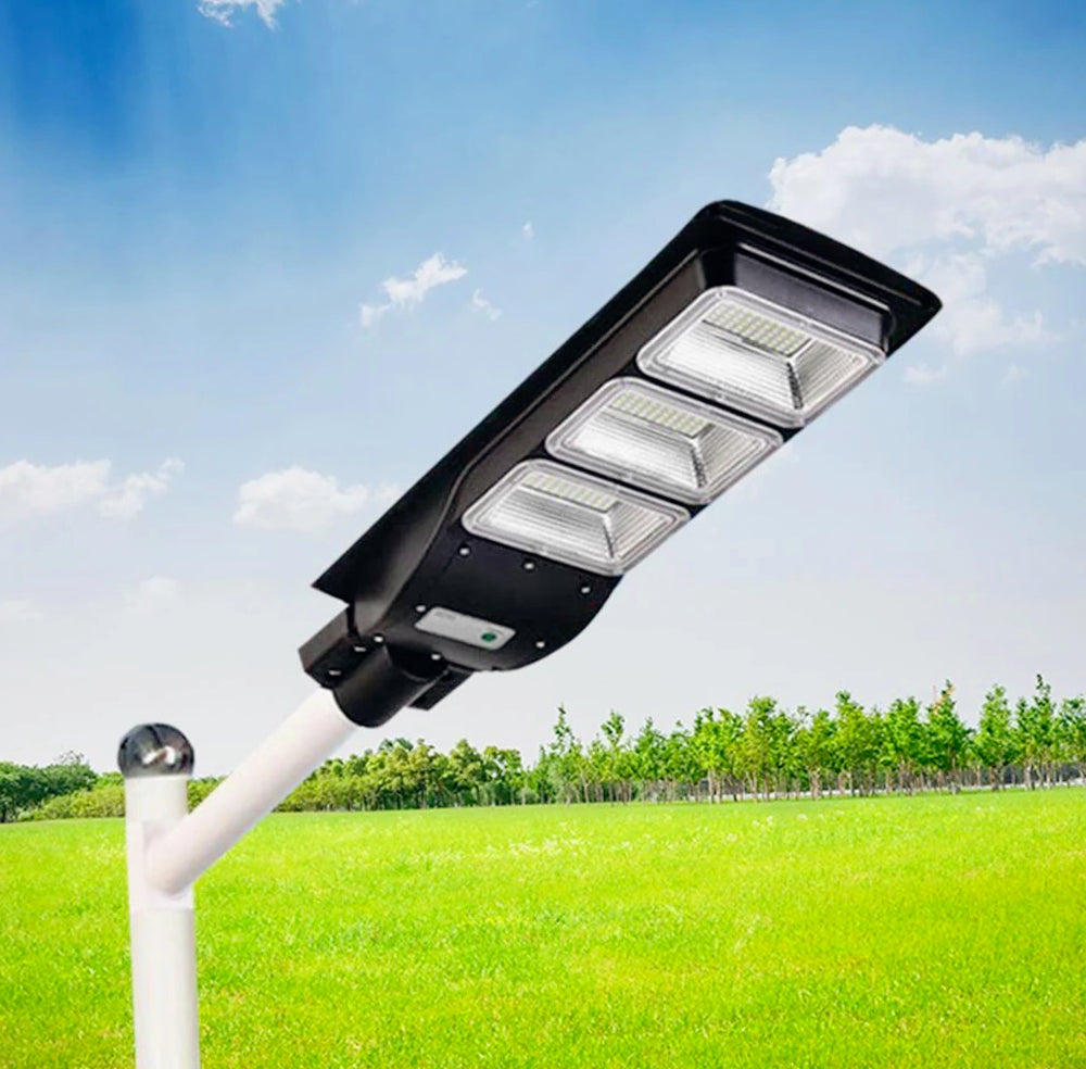 Faro solare LED 150LED – 90W sensore movimento/crepuscolare + palo - ambraled