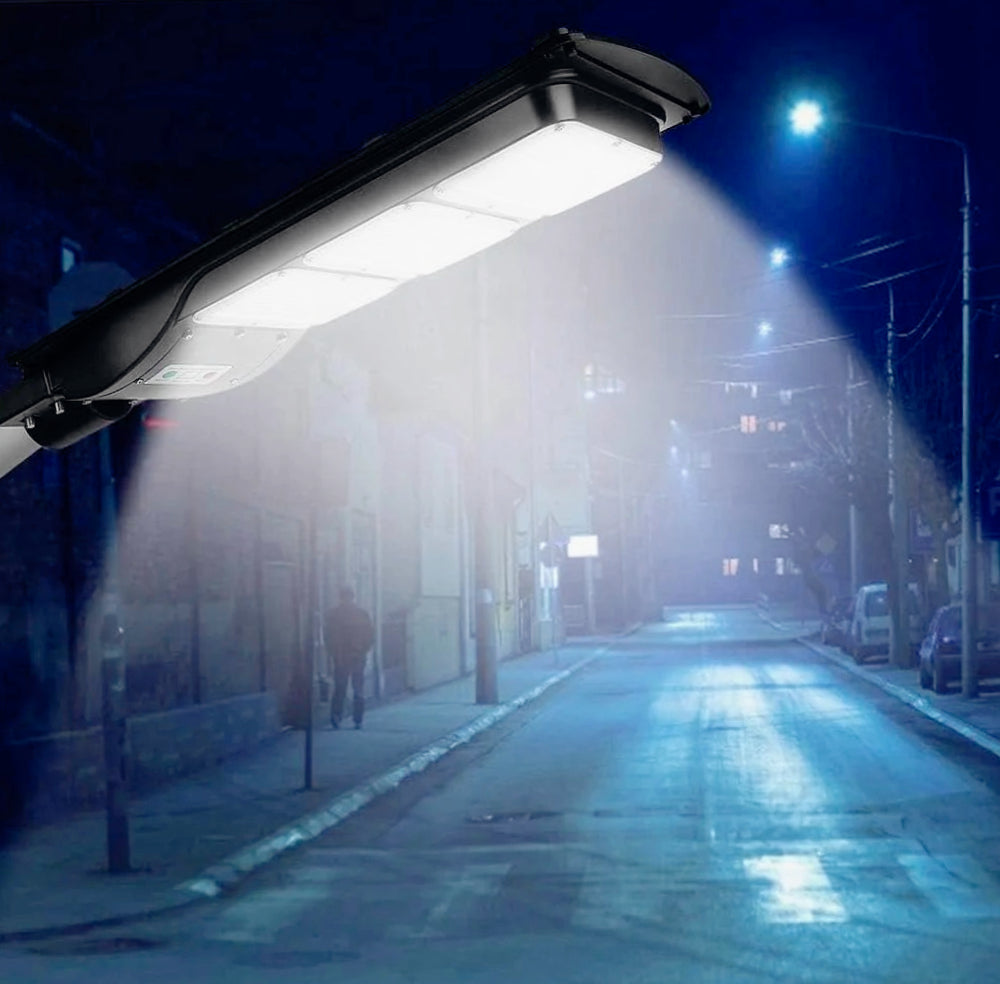 Faro solare LED 150LED – 90W sensore movimento/crepuscolare + palo - ambraled