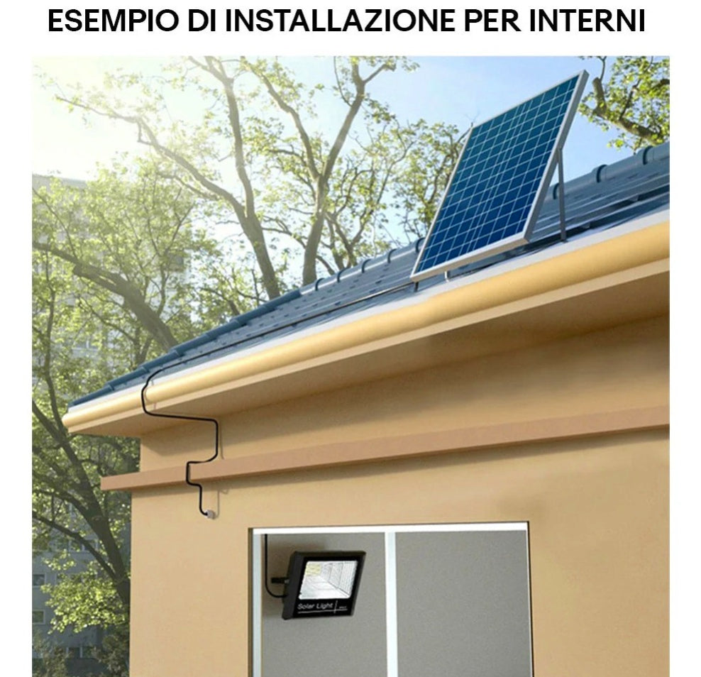 Faro solare LED 800W – sensore crepuscolare 6500K IP66 - ambraled