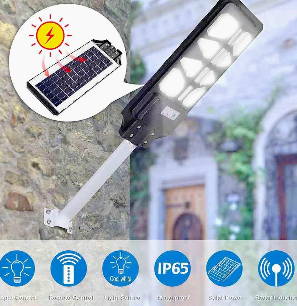 Faro solare LED 100W – sensore crepuscolare/movimento - ambraled