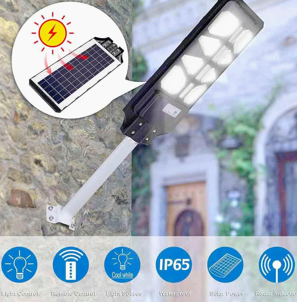 Faro solare LED 200W – sensore crepuscolare/movimento - ambraled