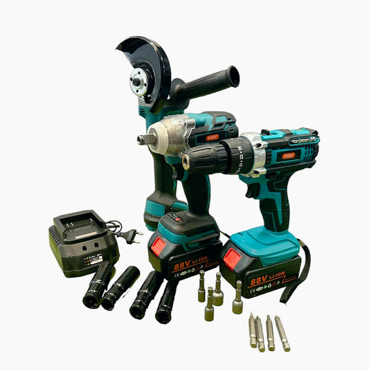 Kit 3in1 trapano avvitatore – flex 2 batterie 88V + accessori - ambraled