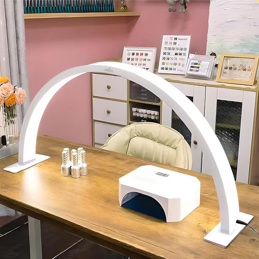 Lampada arco da tavolo mezza luna dimmerabile tecnologia CCT estetista