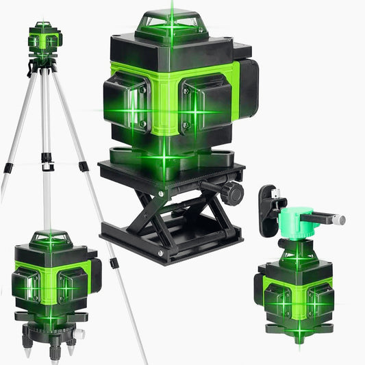 Livella laser 16 linee verde – Cavalletto 2 batterie + telecomando - ambraled
