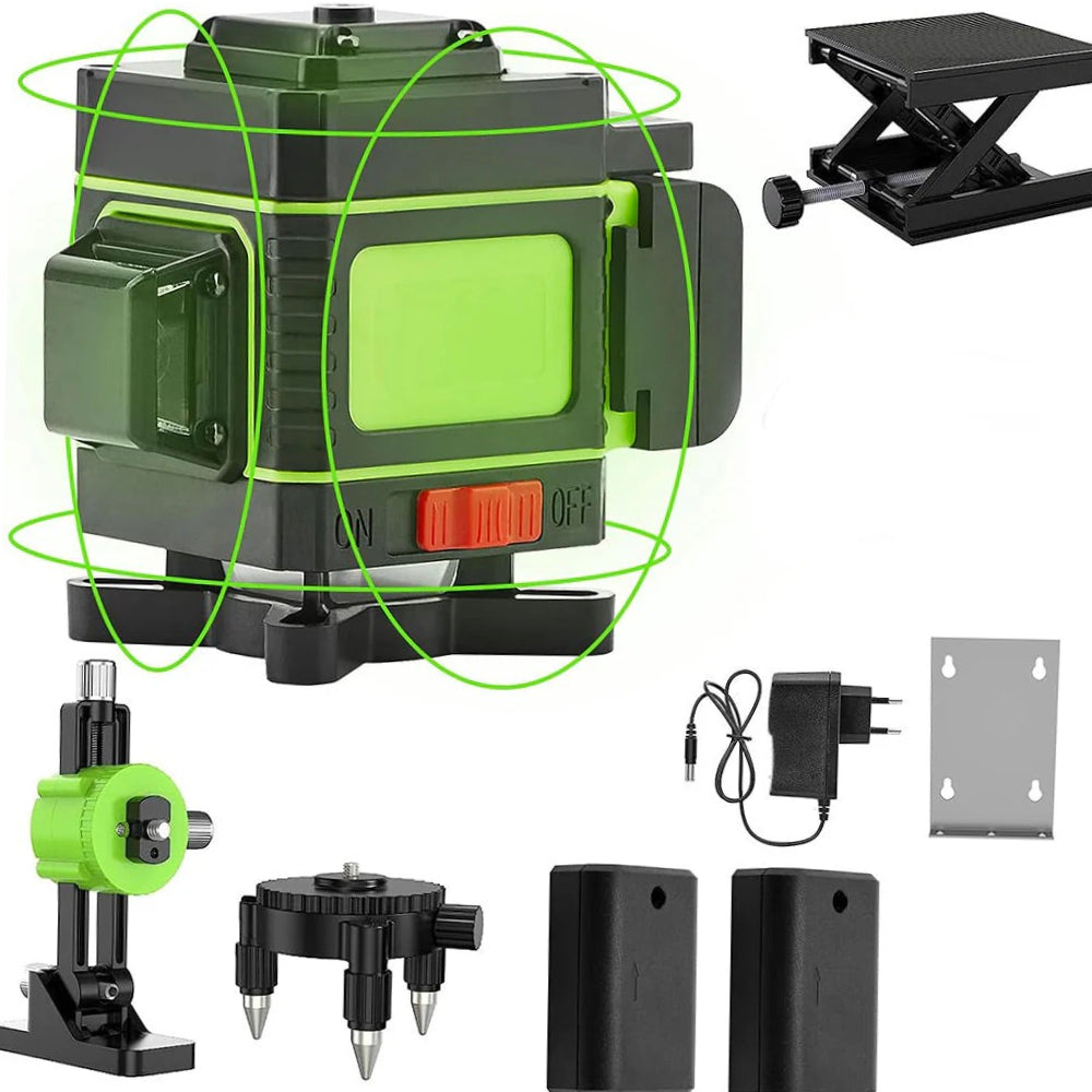 Livella laser 16 linee verde – Cavalletto 2 batterie + telecomando - ambraled