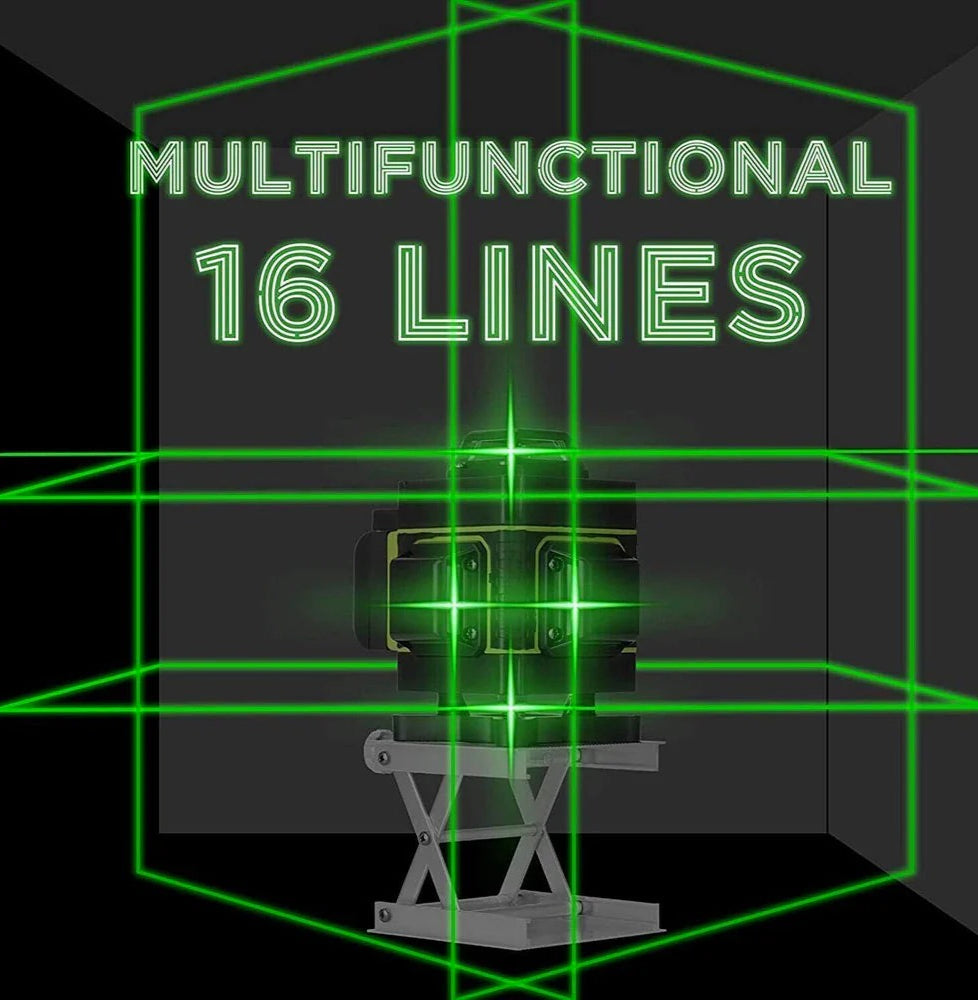 Livella laser 16 linee verde – Cavalletto 2 batterie + telecomando - ambraled