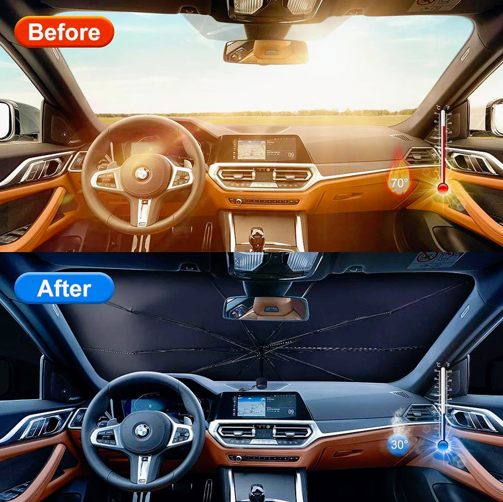 Parasole auto universale 10 stecche – protezione UV - ambraled
