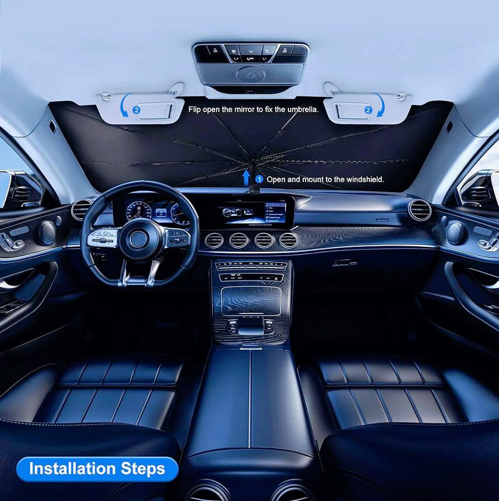 Parasole auto universale 10 stecche – protezione UV - ambraled