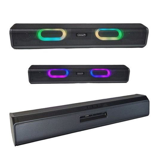 Speaker Bluetooth 5.0 ricaricabile soundbar luci LED RGB AUX USB SD - ambraled