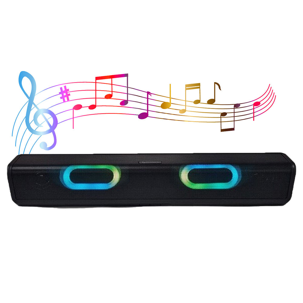 Speaker Bluetooth 5.0 ricaricabile soundbar luci LED RGB AUX USB SD - ambraled