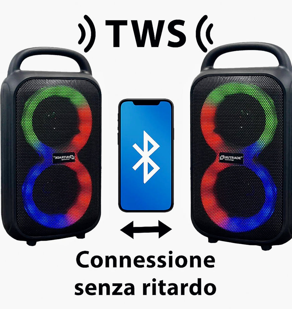 Cassa Bluetooth TWS 40W – FM, luci RGB, USB/TF ricaricabile - ambraled
