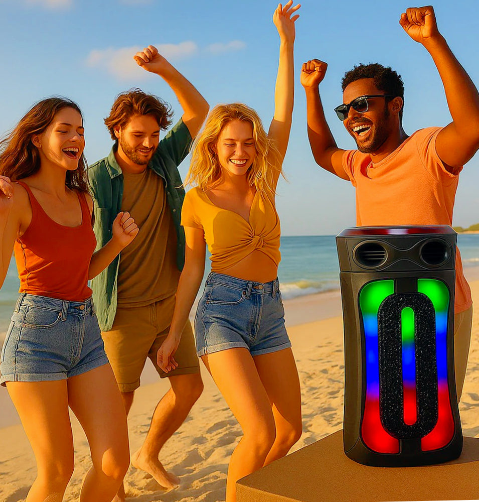 Cassa karaoke RGB 60W – Bluetooth, FM, USB/SD/TF ricaricabile - ambraled