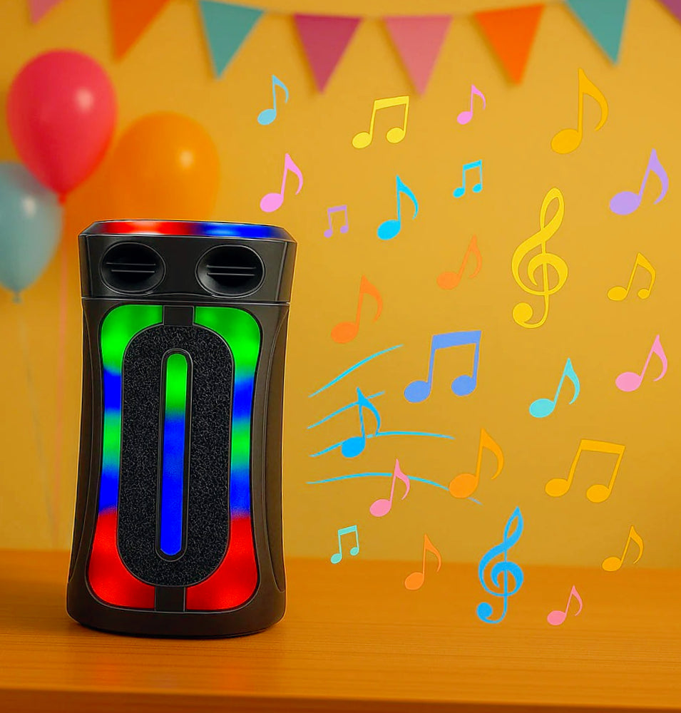 Cassa karaoke RGB 60W – Bluetooth, FM, USB/SD/TF ricaricabile - ambraled