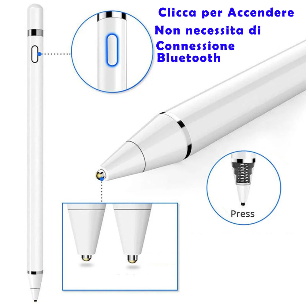 Penna touch universale ricaricabile adatta per smartphone tablet - ambraled