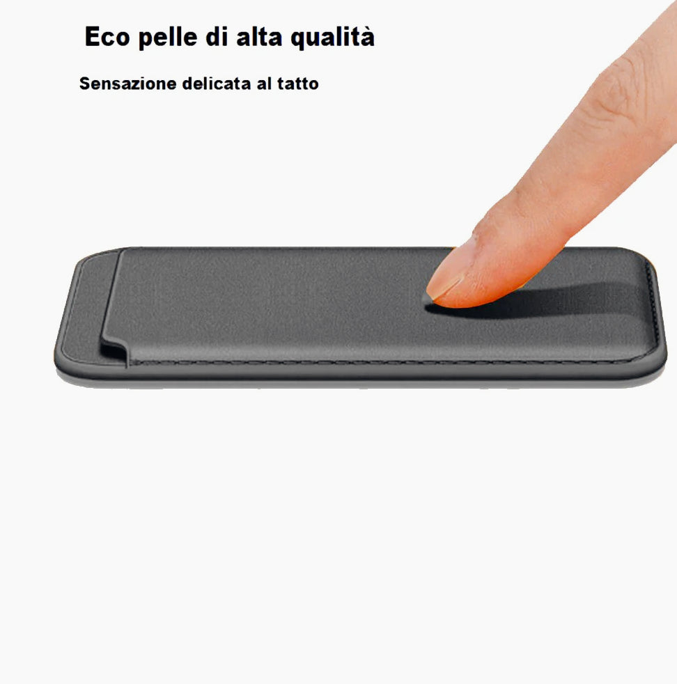 Supporto porta carta di credito magnetico per iPhone e cover - ambraled