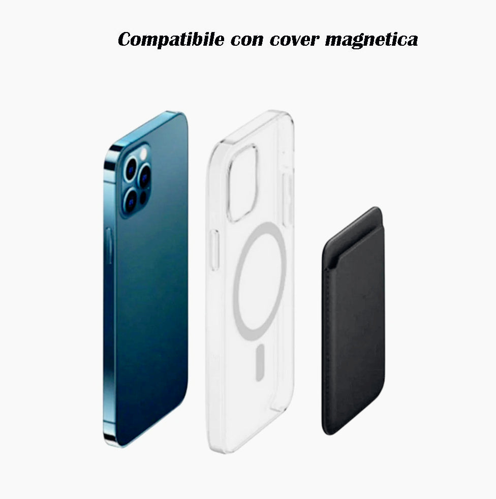 Supporto porta carta di credito magnetico per iPhone e cover - ambraled