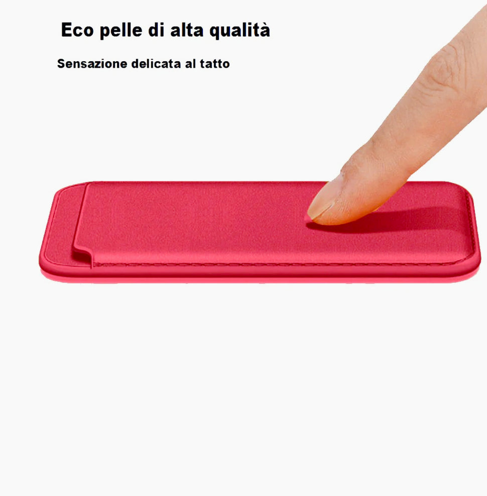 Supporto porta carta di credito magnetico per iPhone e cover - ambraled