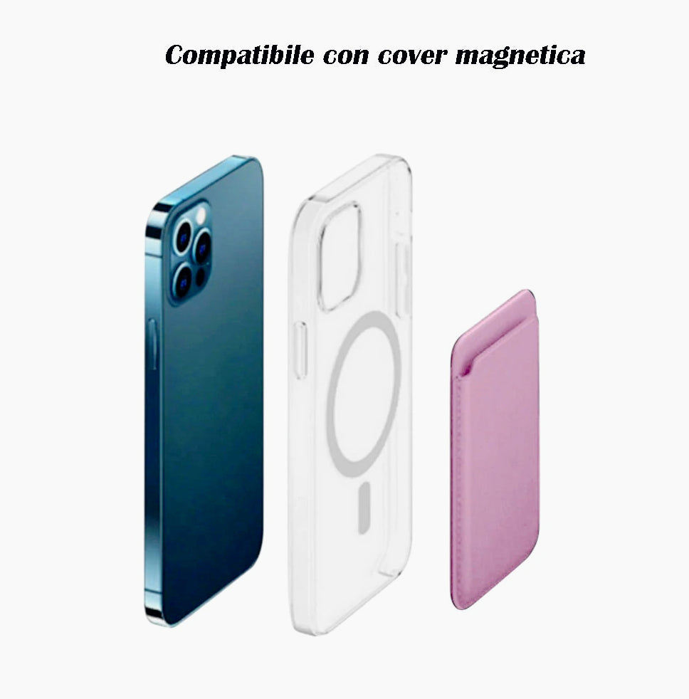 Supporto porta carta di credito magnetico per iPhone e cover - ambraled