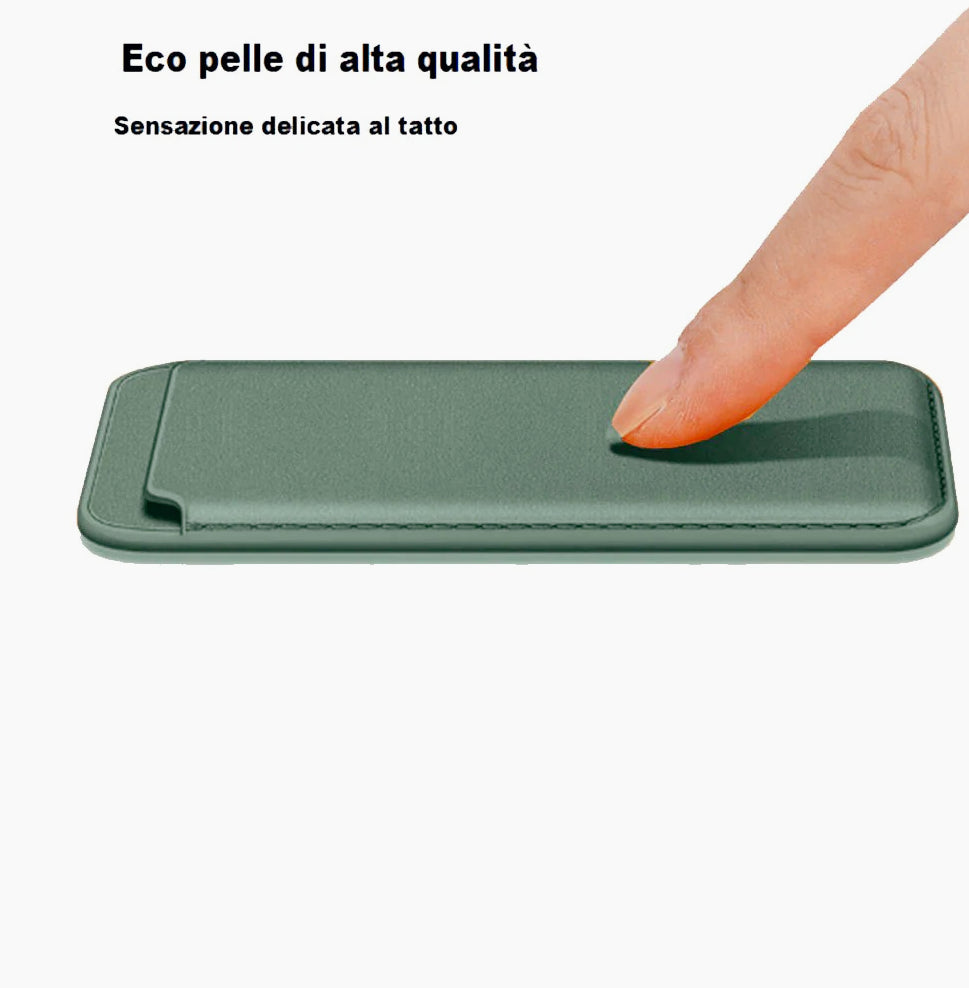 Supporto porta carta di credito magnetico per iPhone e cover - ambraled