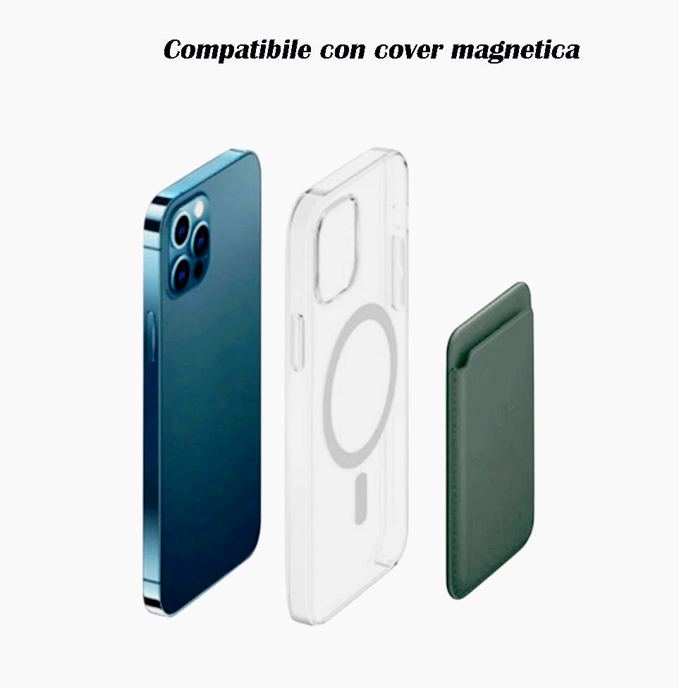 Supporto porta carta di credito magnetico per iPhone e cover - ambraled