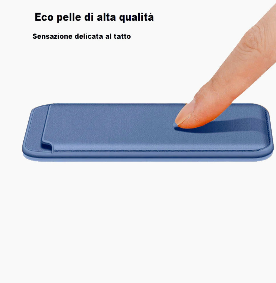 Supporto porta carta di credito magnetico per iPhone e cover - ambraled