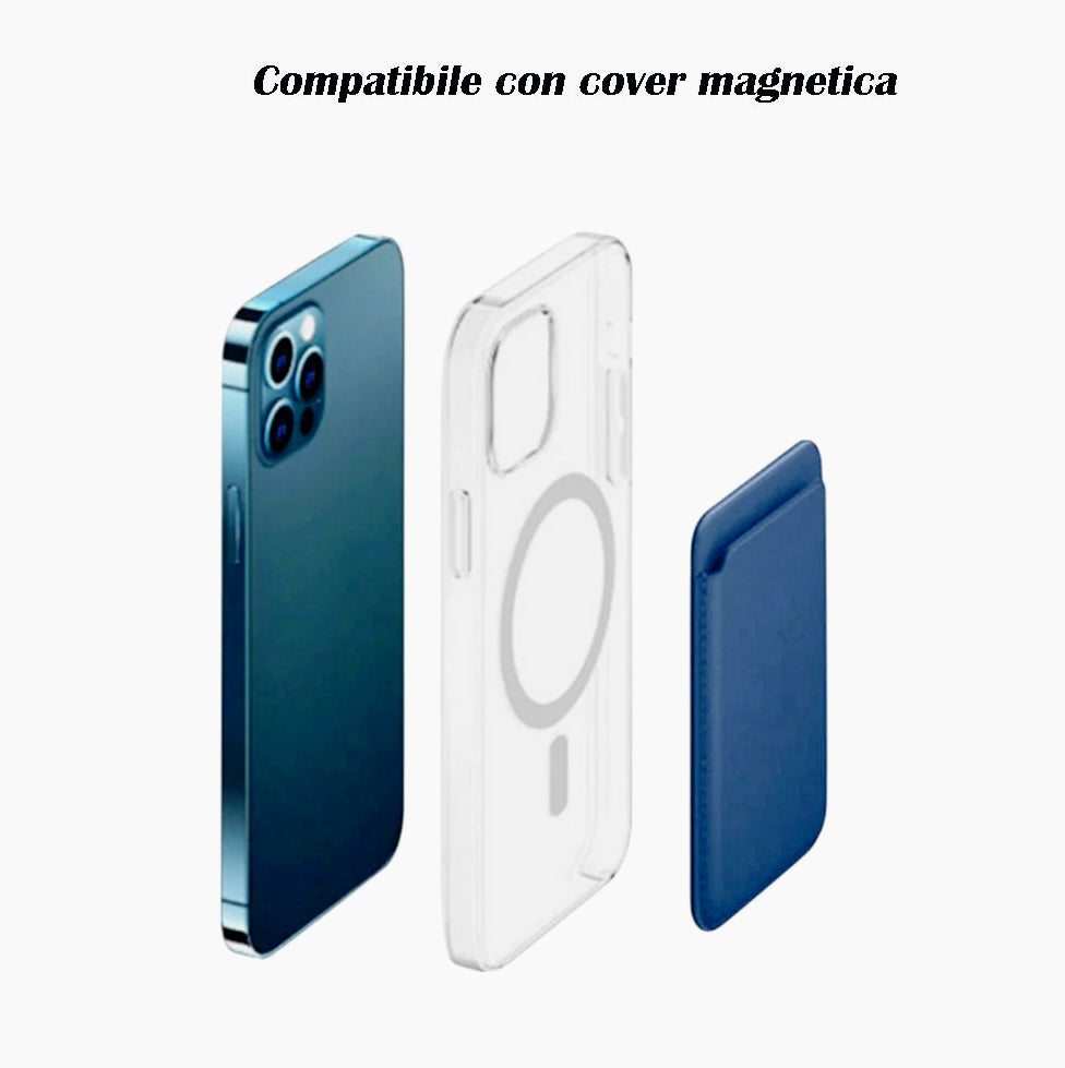 Supporto porta carta di credito magnetico per iPhone e cover - ambraled