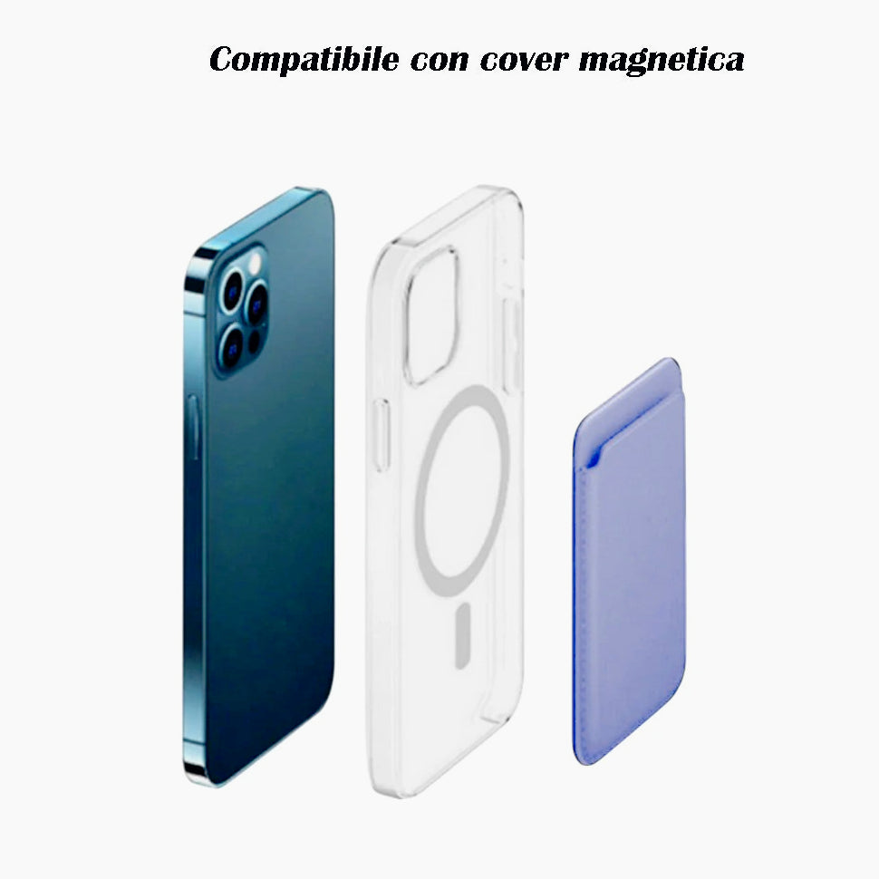 Supporto porta carta di credito magnetico per iPhone e cover - ambraled