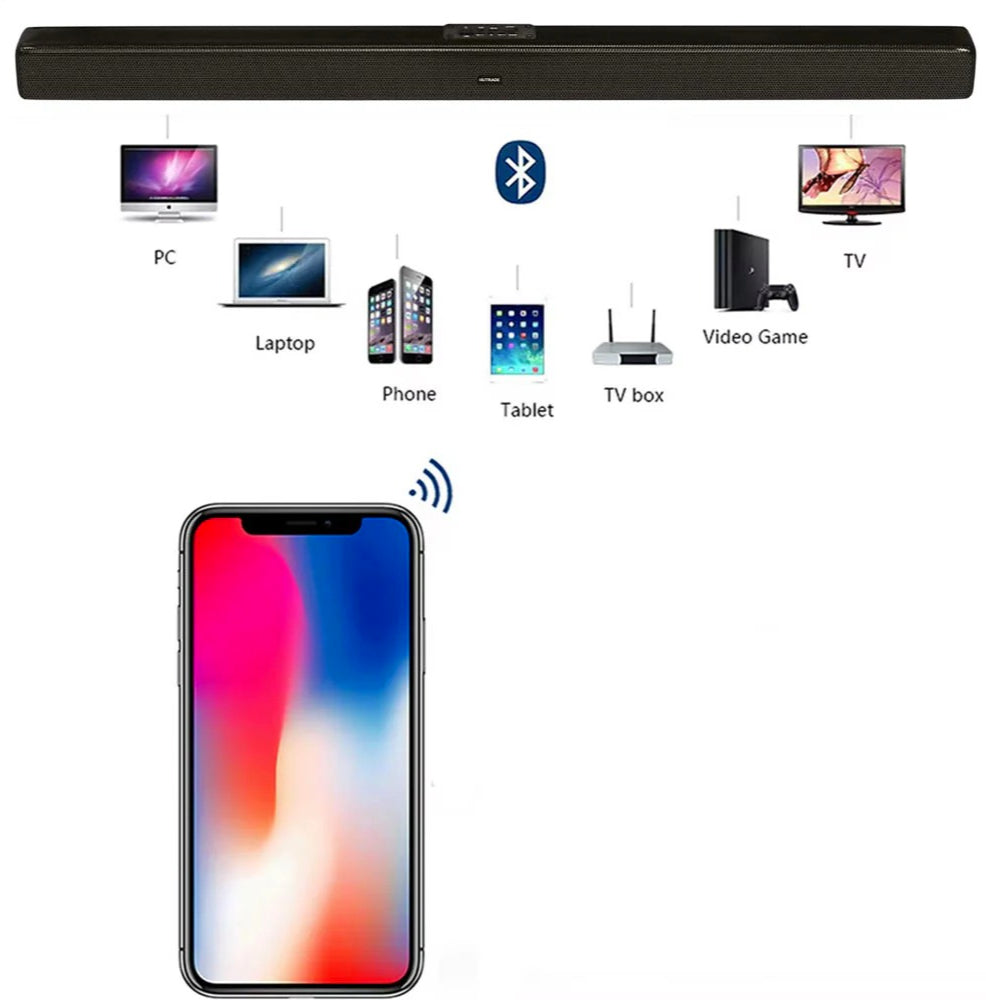 Soundbar 42+14W – Bluetooth ricaricabile con aux/USB/subwoofer - ambraled