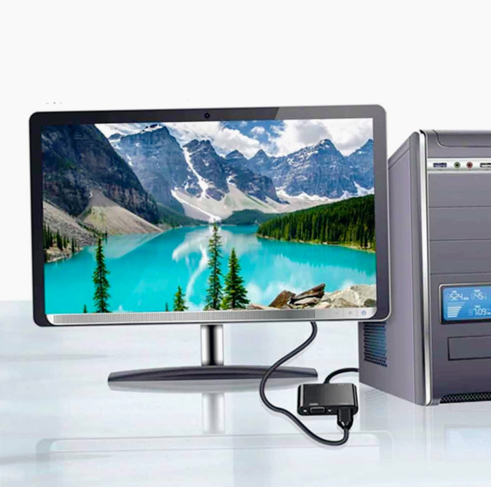 Adattatore Video VGA → HDMI / VGA 1080p con uscita audio Jack 3.5mm - ambraled